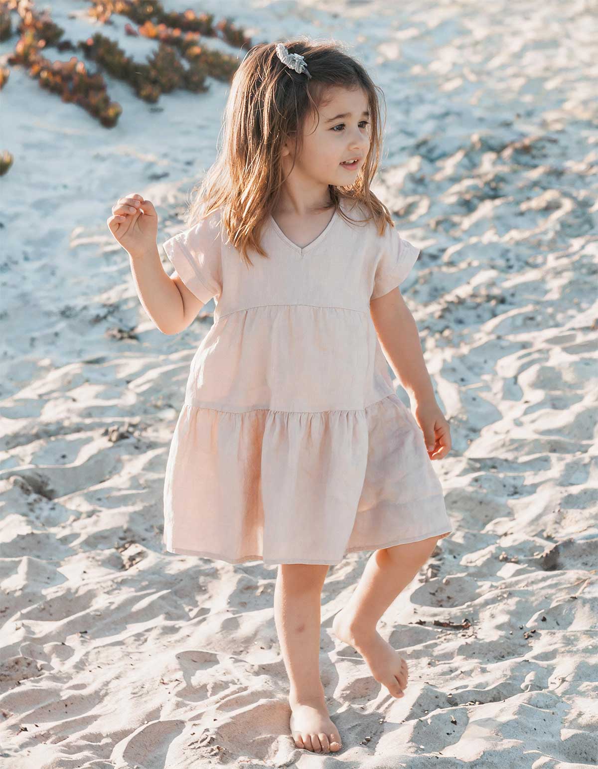 Little Bloom Pure Linen Tiered Summer Frock