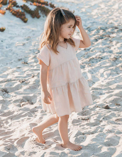 Little Bloom Pure Linen Tiered Summer Frock
