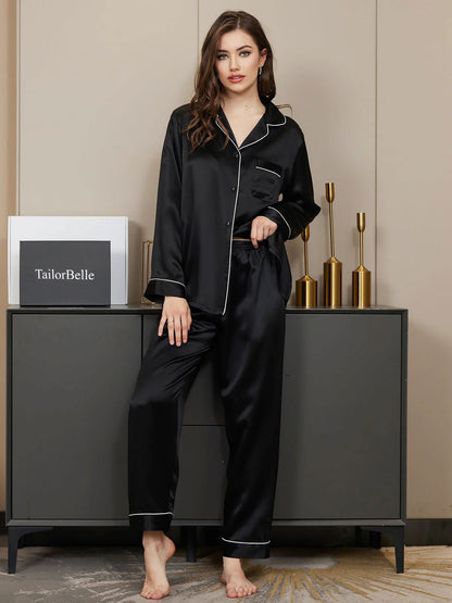 Silk Binding Classic Pajamas Set