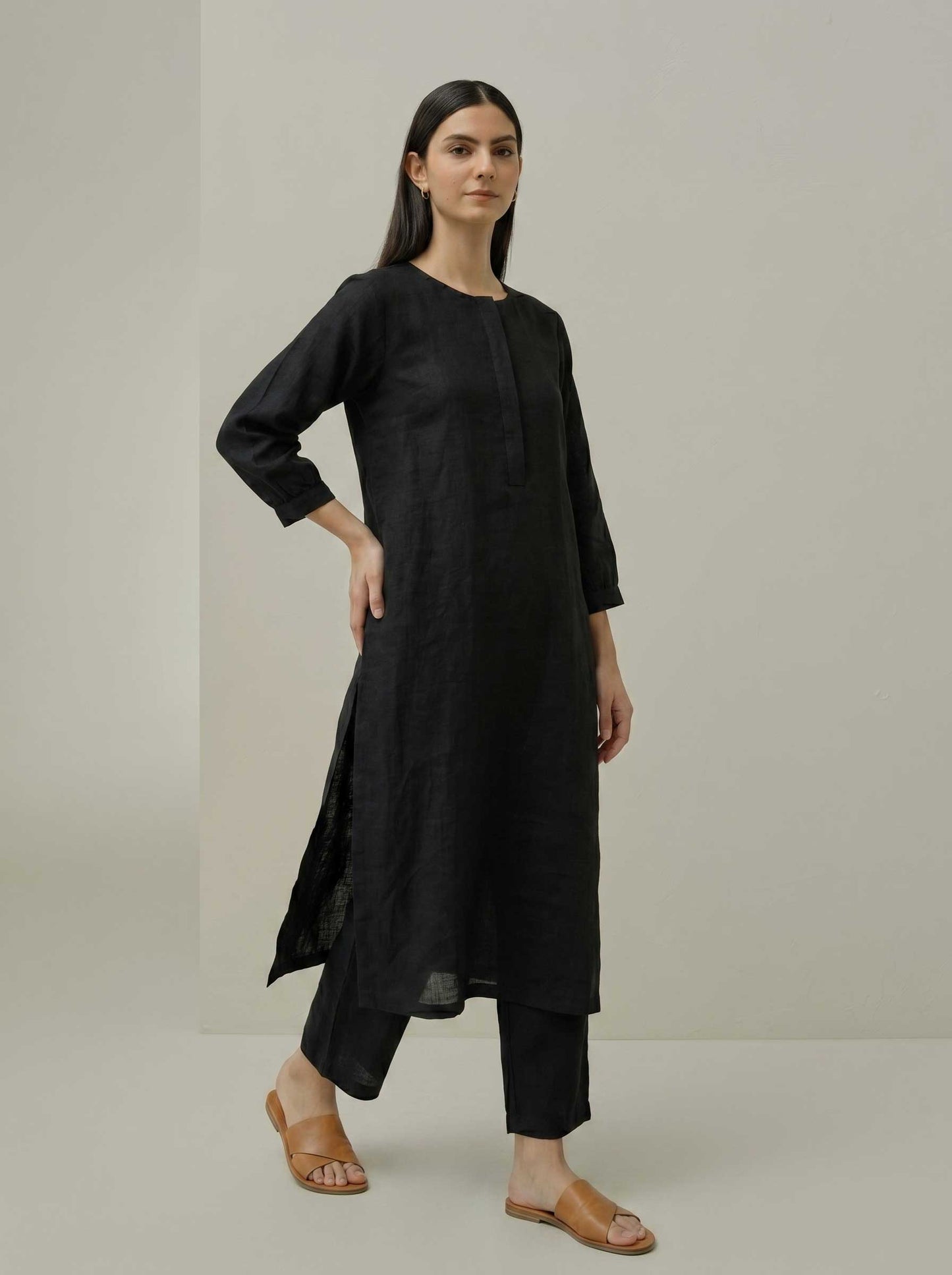 Pure Linen 2-Piece Solid Co-Ord Set