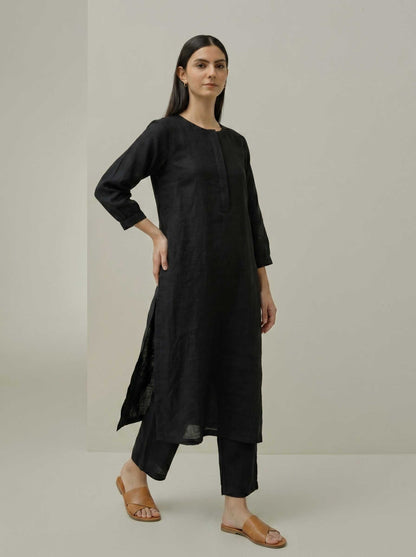 Pure Linen 2-Piece Solid Co-Ord Set